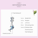 S925 Sterling Silver Small Fish Spit Bubbles Pendant DIY Bracelet Necklace Accessories