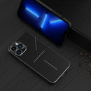 R-JUST RJ-52 3-Line Style Metal TPU Shockproof Protective Case For iPhone 13 Pro(Black)