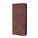 For Tecno Spark 7 Skin Feel Magnetic Horizontal Flip Leather Case with Holder & Card Slots(Dark Brown)