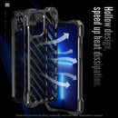 R-JUST RJ-50 Hollow Breathable Armor Metal Shockproof Protective Case For iPhone 13 Pro Max(Deep Space Grey)