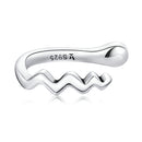S925 Sterling Silver Wavy Lines Ear Bone Clip Women Earrings