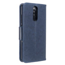 For Xiaomi Redmi 8 Embossing Two Butterflies Pattern Horizontal Flip PU Leather Case with Holder & Card Slot & Wallet & Lanyard(Dark Blue)