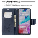 For Xiaomi Redmi 8 Embossing Two Butterflies Pattern Horizontal Flip PU Leather Case with Holder & Card Slot & Wallet & Lanyard(Dark Blue)