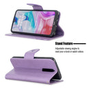 For Xiaomi Redmi 8 Embossing Two Butterflies Pattern Horizontal Flip PU Leather Case with Holder & Card Slot & Wallet & Lanyard(Purple)