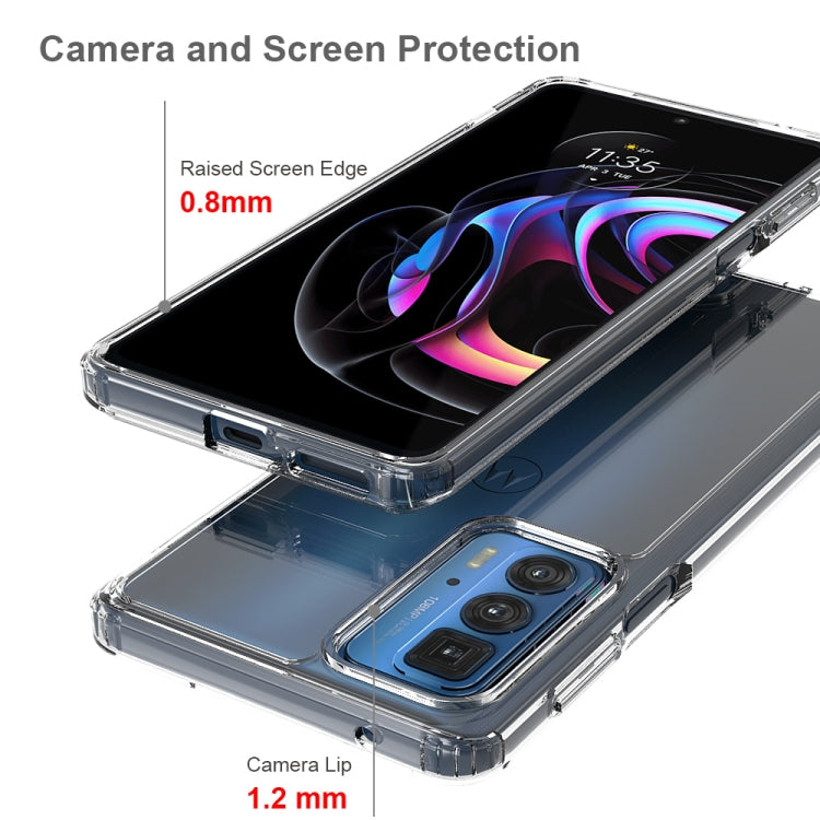 For Motorola Edge 20 Pro Shockproof Scratchproof TPU + Acrylic Protective Case(Black)