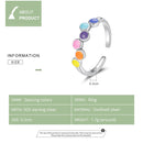 S925 Sterling Silver Color Dripping Circle Women Open Ring