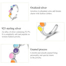 S925 Sterling Silver Color Dripping Circle Women Open Ring