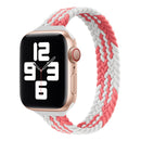Small Waist Single Loop Nylon Braid Watch Band For Apple Watch Series 7 45mm / 6&SE&5&4 44mm / 3&2&1 42mm, Szie: XS 135mm(Z Pattern-Pink White)