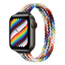 Small Waist Single Loop Nylon Braid Watch Band For Apple Watch Series 7 45mm / 6&SE&5&4 44mm / 3&2&1 42mm, Szie: XS 135mm(Official Rainbow)