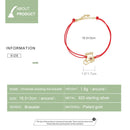 S925 Sterling Silver Christmas Socks Red Rope Bracelet Women Jewelry