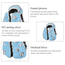 S925 Sterling Silver Sky Blue Down Jacket Beads DIY Bracelet Necklace Accessories