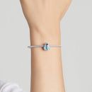 S925 Sterling Silver Sky Blue Down Jacket Beads DIY Bracelet Necklace Accessories