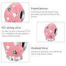 S925 Sterling Silver Pink Gloves Beads DIY Bracelet Necklace Accessories