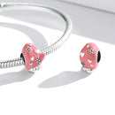 S925 Sterling Silver Pink Gloves Beads DIY Bracelet Necklace Accessories