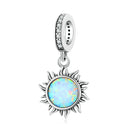 S925 Sterling Silver Opal Little Sun Pendant DIY Bracelet Necklace Accessories