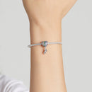 S925 Sterling Silver Colorful Zircon Heart Balloon Bear Pendant DIY Bracelet Necklace Accessories