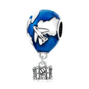 S925 Sterling Silver Airplane Hot Air Balloon Pendant DIY Bracelet Necklace Accessories