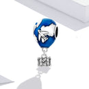 S925 Sterling Silver Airplane Hot Air Balloon Pendant DIY Bracelet Necklace Accessories
