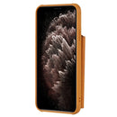 For iPhone 11 Pro Max Buckle Zipper Shockproof Protective Case with Holder & Card Slots & Wallet & Lanyard & Photos Frames(Brown)