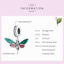 S925 Sterling Silver Retro Moth Pendant DIY Bracelet Necklace Accessories