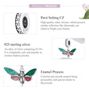 S925 Sterling Silver Retro Moth Pendant DIY Bracelet Necklace Accessories