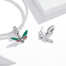 S925 Sterling Silver Retro Moth Pendant DIY Bracelet Necklace Accessories