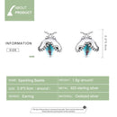 S925 Sterling Silver Shining Beetle Ear Studs Women Earrings