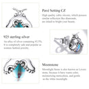 S925 Sterling Silver Shining Beetle Ear Studs Women Earrings