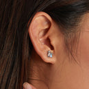 S925 Sterling Silver Shining Beetle Ear Studs Women Earrings