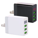 3 USB Ports LED Digital Display Travel Charger, US Plug(White)