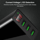 3 USB Ports LED Digital Display Travel Charger, US Plug(White)