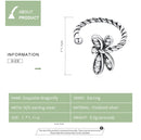 S925 Sterling Silver Exquisite Dragonfly Women Earrings