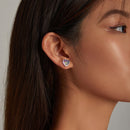 S925 Sterling Silver Fish Scale Heart Ear Studs Women Earrings