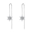 S925 Sterling Silver Snowflake Ear Line Women Earrings