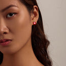 S925 Sterling Silver Christmas Apple Ear Studs Women Earrings