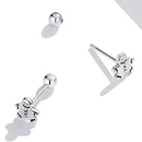 S925 Sterling Silver Gingerbread Man Ear Studs Women Earrings