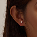 S925 Sterling Silver Gingerbread Man Ear Studs Women Earrings