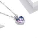 S925 Sterling Silver Fish Scale Heart Women Nacklace Jewelry
