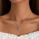 S925 Sterling Silver Fish Scale Heart Women Nacklace Jewelry