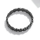 S925 Sterling Silver Black Paw Print Women Ring, Size:6