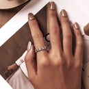 S925 Sterling Silver Gingerbread Women Open Ring