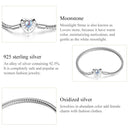 S925 Sterling Silver Heart Moonstone Bracelet Women Jewelry, Size:17cm