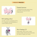 S925 Sterling Silver Bow-knot Car Key Pendant DIY Bracelet Necklace Accessories