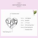 S925 Sterling Silver Heart Puzzle Beads DIY Bracelet Necklace Accessories
