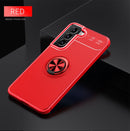 For Samaung Galaxy S22 5G Metal Ring Holder 360 Degree Rotating TPU Case(Red)