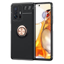 For Xiaomi Mi 11T Metal Ring Holder 360 Degree Rotating TPU Case(Black+Rose Gold)