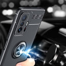 For Xiaomi Mi 11T Metal Ring Holder 360 Degree Rotating TPU Case(Black+Red)