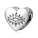 S925 Sterling Silver Heart Devil Eye Beads DIY Bracelet Necklace Accessories