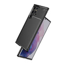 For Samsung Galaxy S22 Ultra Carbon Fiber Texture Shockproof TPU Case(Blue)