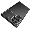 For Samsung Galaxy S22 Ultra Carbon Fiber Texture Shockproof TPU Case(Blue)
